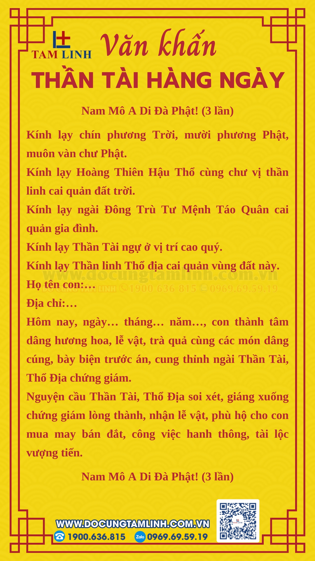 bài cúng thần tài hàng ngày