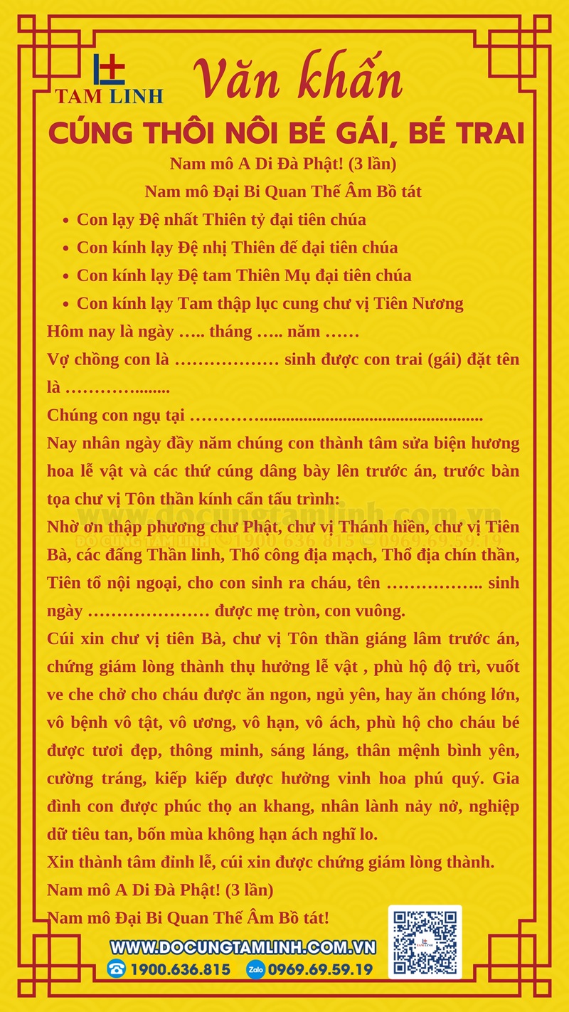 bài cúng thôi nôi bé gái - Hình 2
