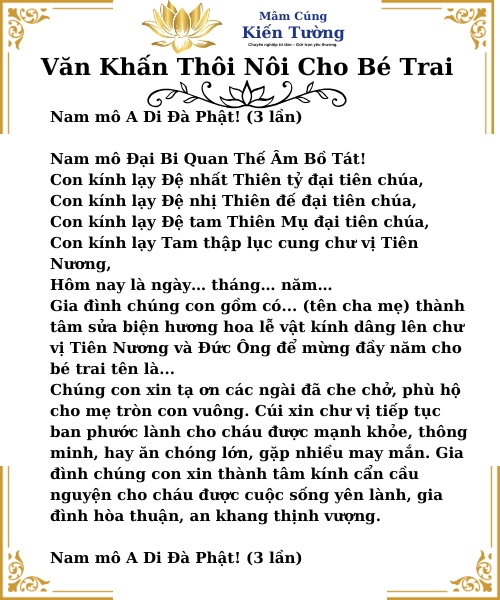 bài cúng thôi nôi bé trai - Hình 2