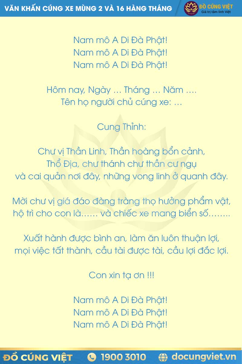 bài cúng xe hàng tháng - Hình 4