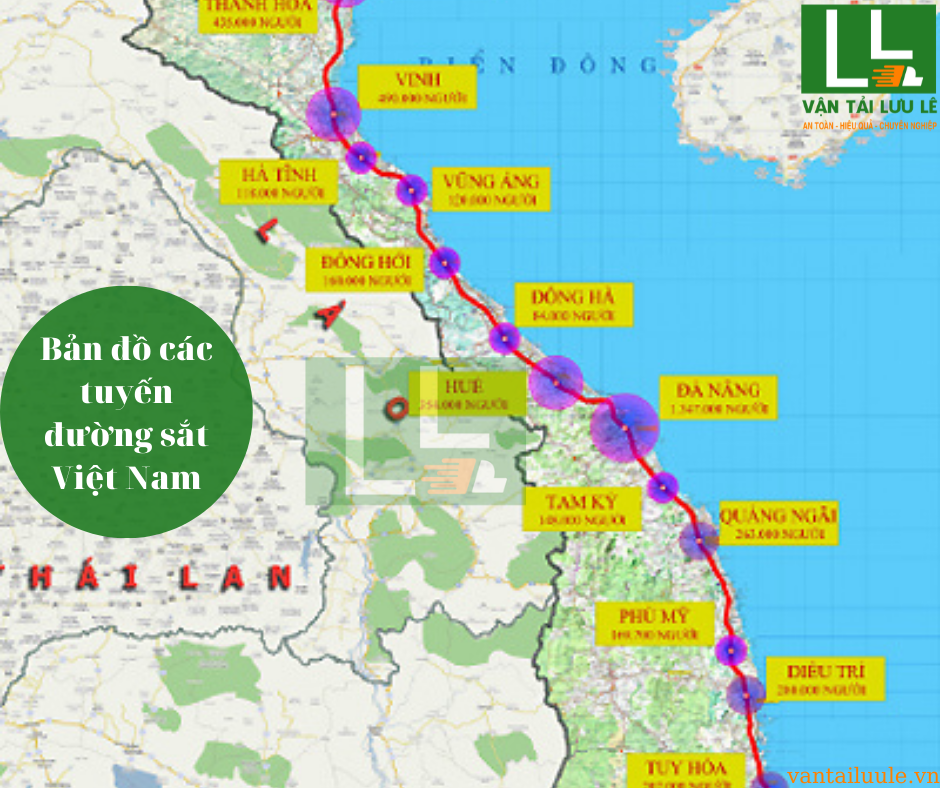 Hệ thống bản đồ ga đường sắt Việt Nam từ Bắc vào Nam