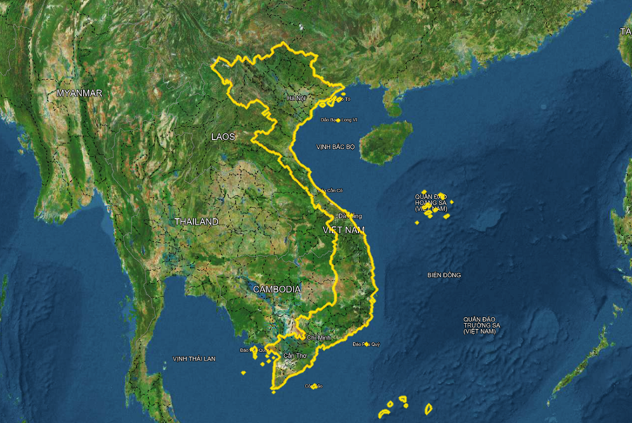 bản đồ việt nam vệ tinh