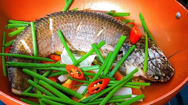 cá lóc hấp bầu cuốn bánh tráng - Hình 2