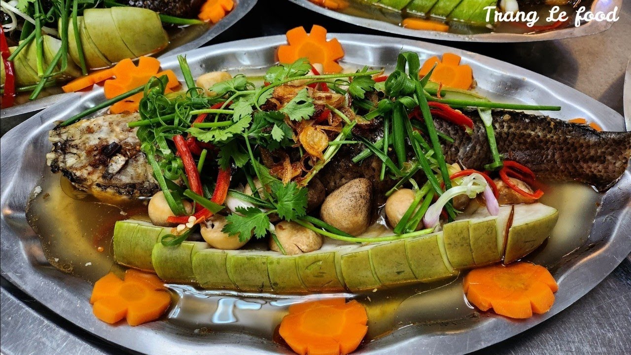 cá lóc hấp bầu cuốn bánh tráng - Hình 3