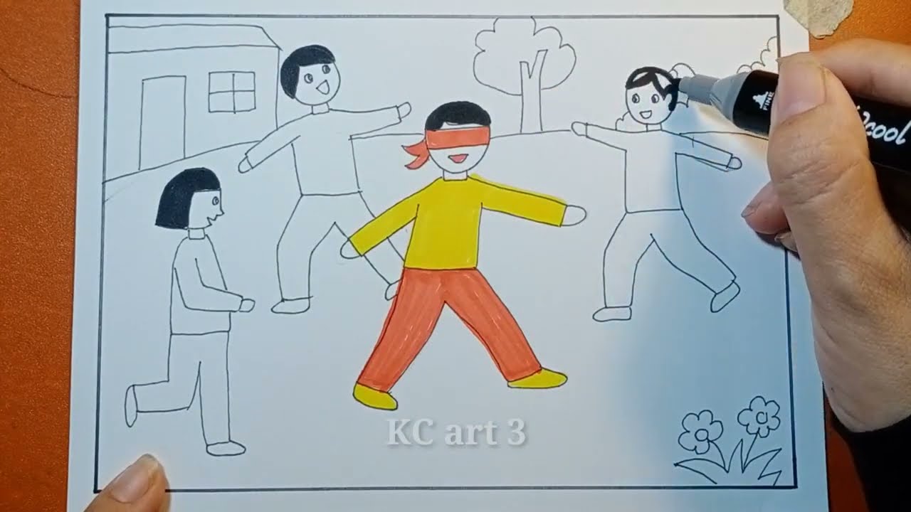 cách vẽ trò chơi dân gian