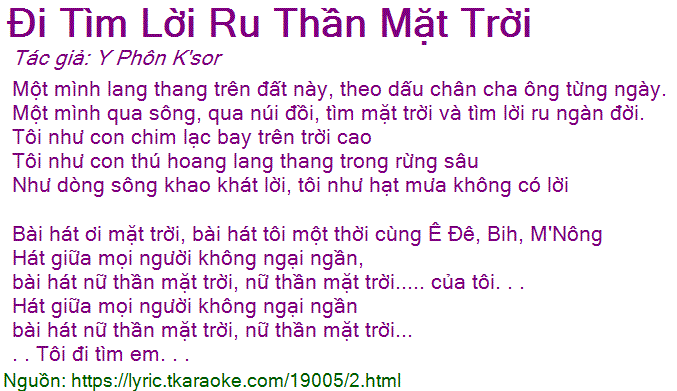 đi tìm lời ru nữ thần mặt trời