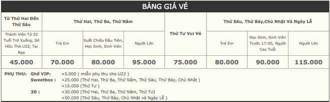 giá vé cgv linh đàm hôm nay - Hình 4
