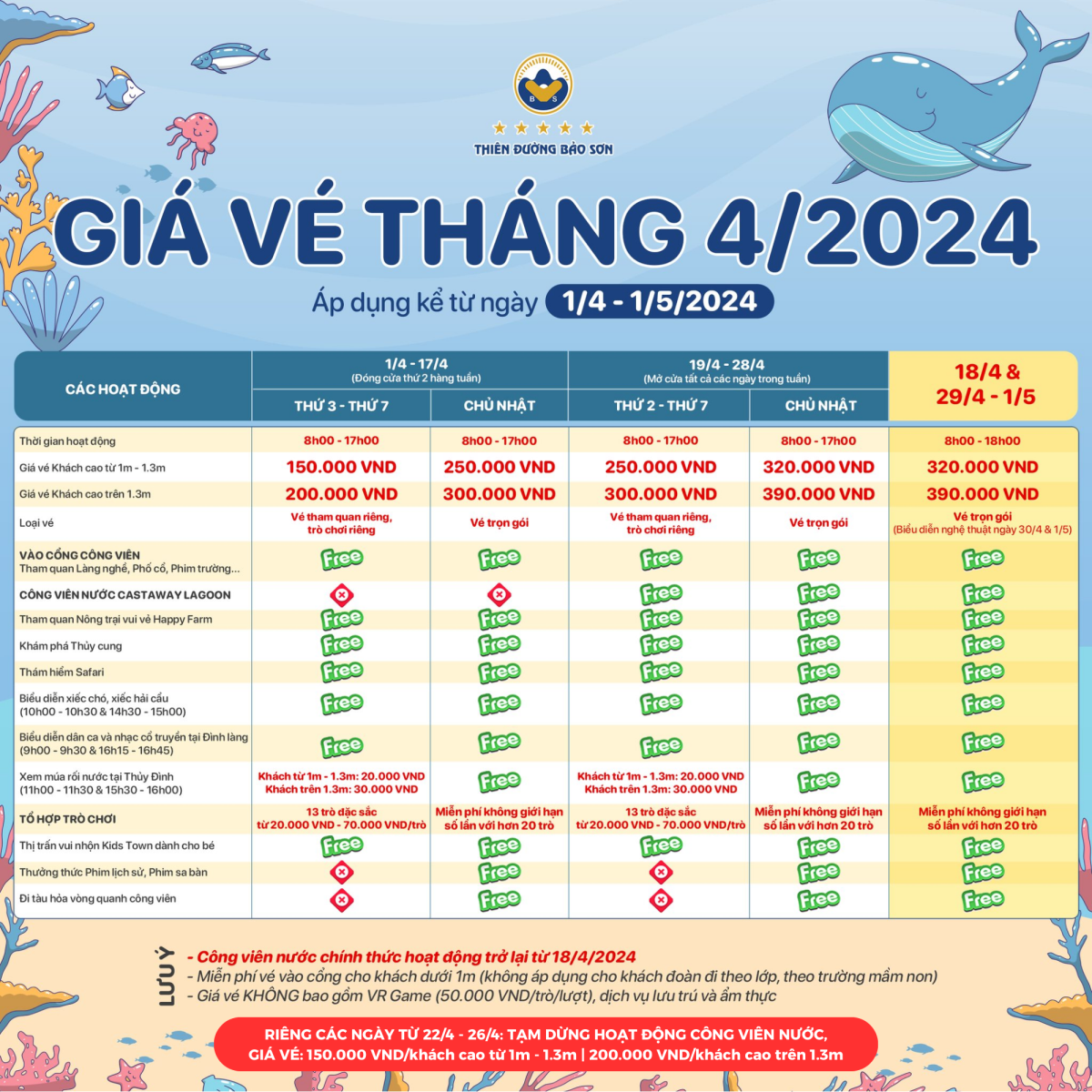 giờ mở cửa thiên đường bảo sơn