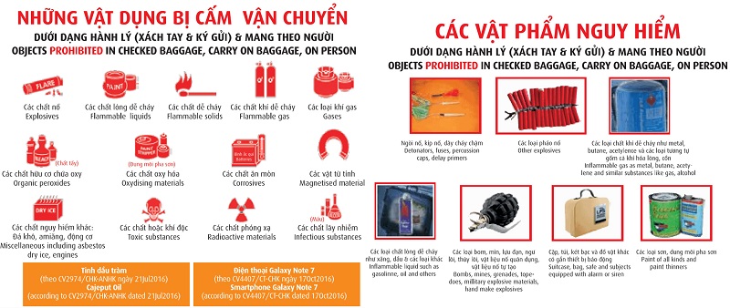 hành lý xách tay không được mang gì - Hình 1