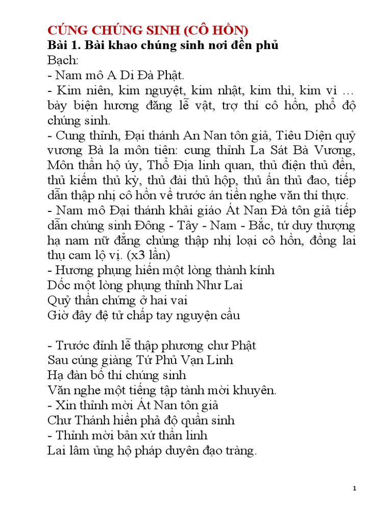 khoa cúng chúng sinh
