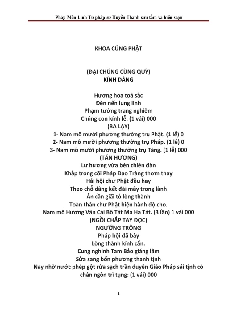 khoa cúng phật
