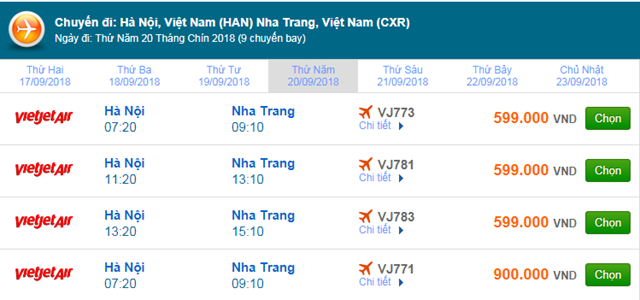lịch bay hà nội nha trang vietnam airline - Hình 2