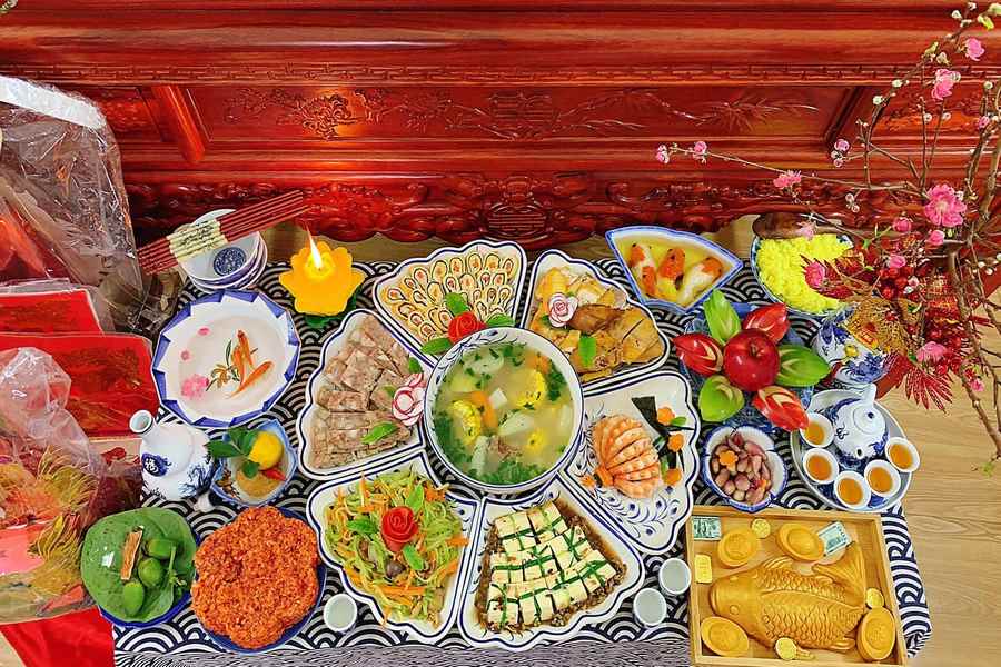 mâm cơm cúng giao thừa - Hình 5
