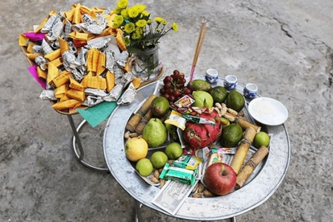 mâm cúng cô hồn đơn giản