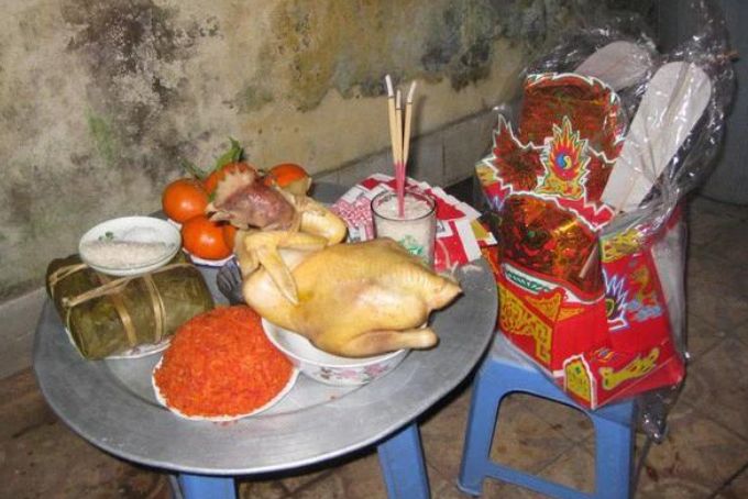 mâm cúng giao thừa ngoài trời đơn giản - Hình 3