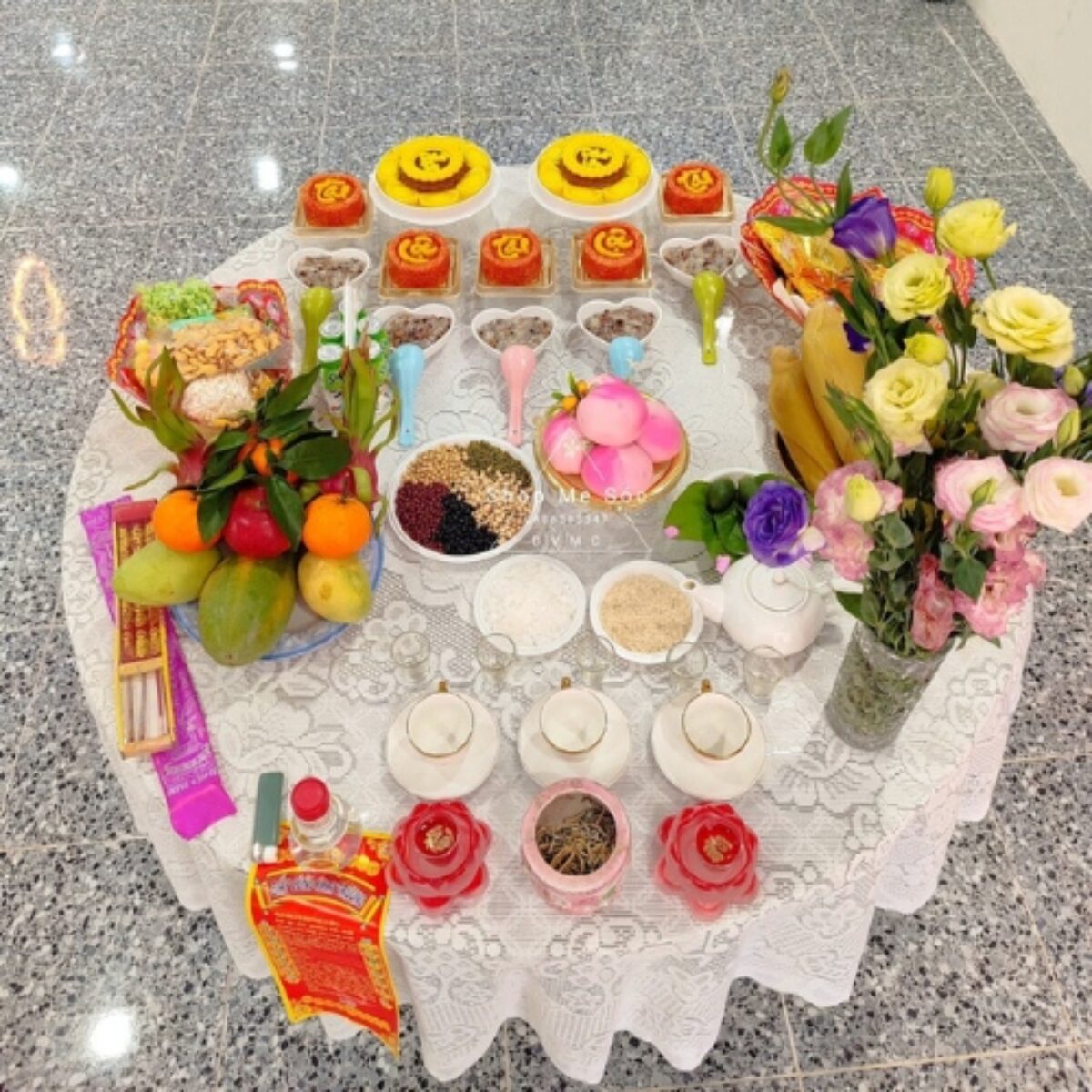 mâm cúng khai trương chay - Hình 2