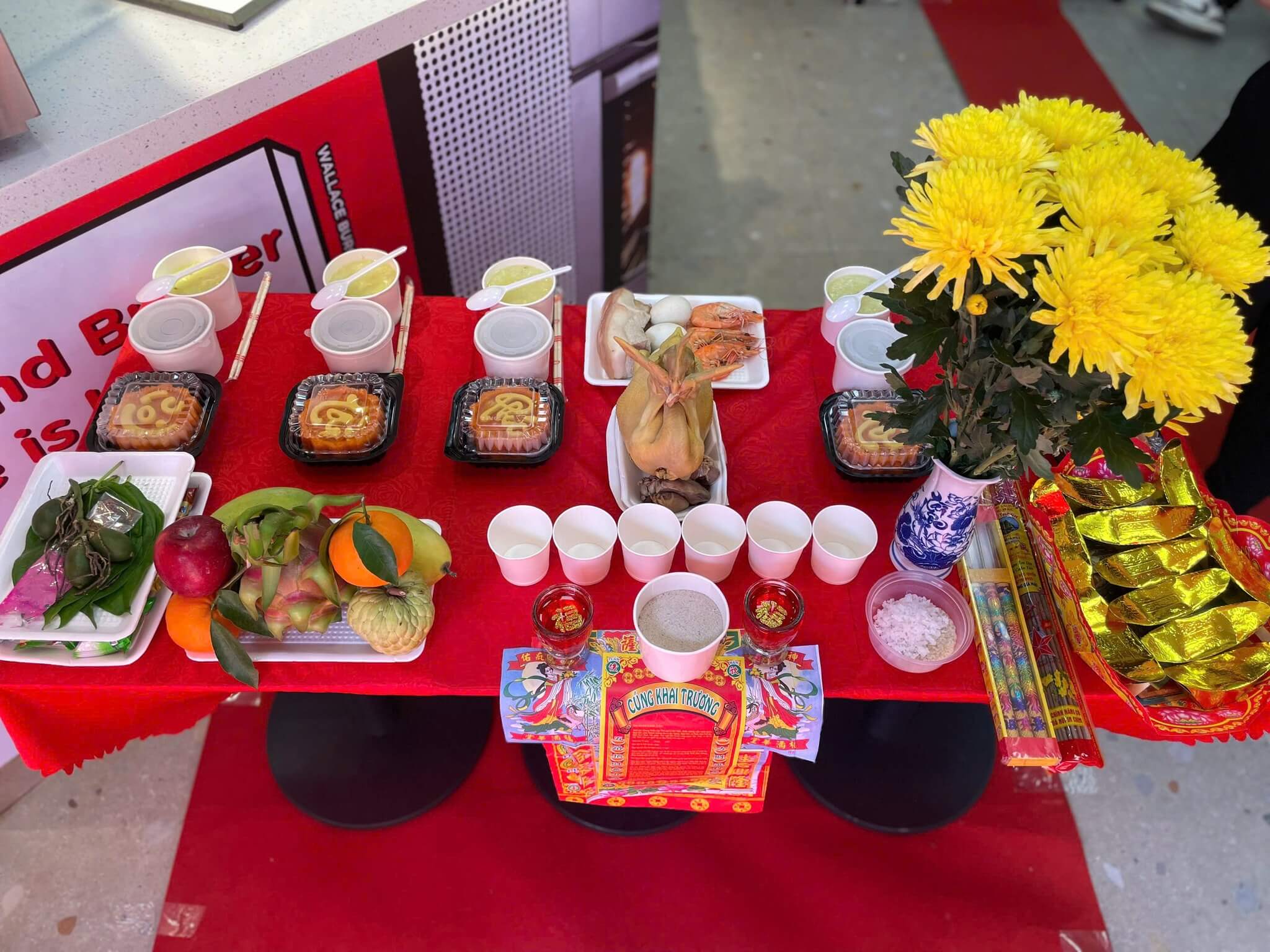 mâm cúng khai trương đơn giản