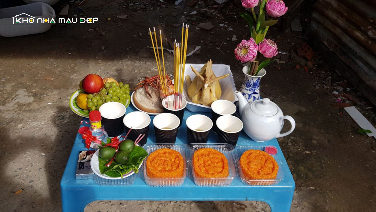 mâm cúng sửa nhà đơn giản - Hình 2