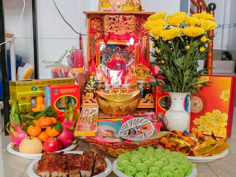 mâm cúng thần tài ngày khai trương