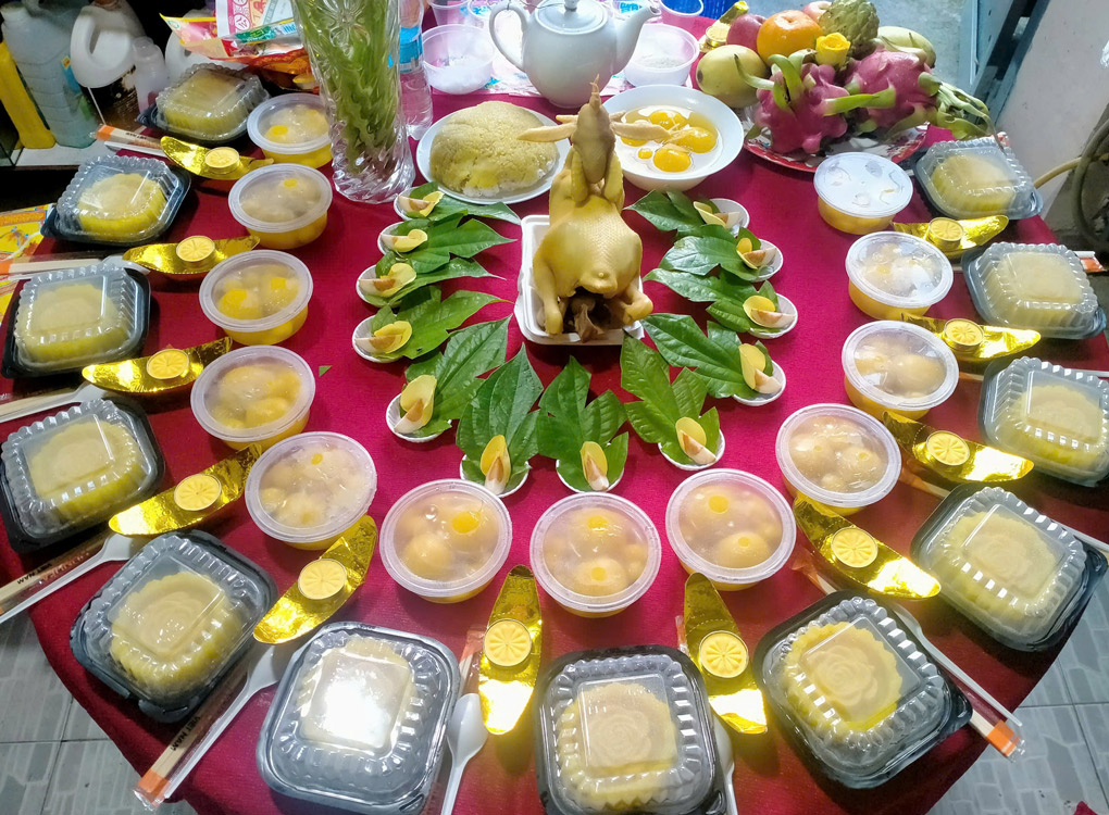 mâm cúng thôi nôi be gái đơn giản - Hình 5