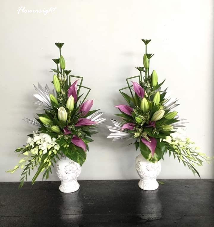 mẫu cắm hoa bàn thờ đẹp