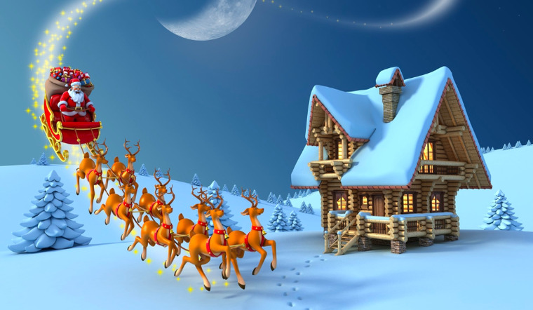 ông già noel cưỡi mấy con tuần lộc - Hình 1