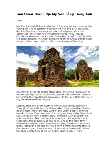 My Son Sanctuary: Khám Phá Thánh Địa Mỹ Sơn – Di Sản Văn Hóa Thế Giới My Son Sanctuary: Khám Phá Thánh Địa Mỹ Sơn – Di Sản Văn Hóa Thế Giới