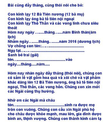 văn cúng đầy tháng - Hình 4