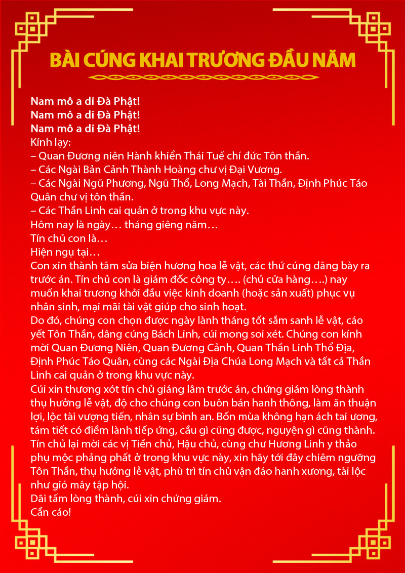văn cúng khai trương đầu năm - Hình 3