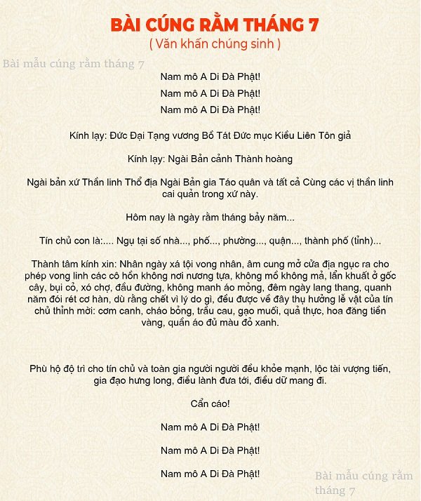văn cúng rằm tháng 7 trong nhà - Hình 4