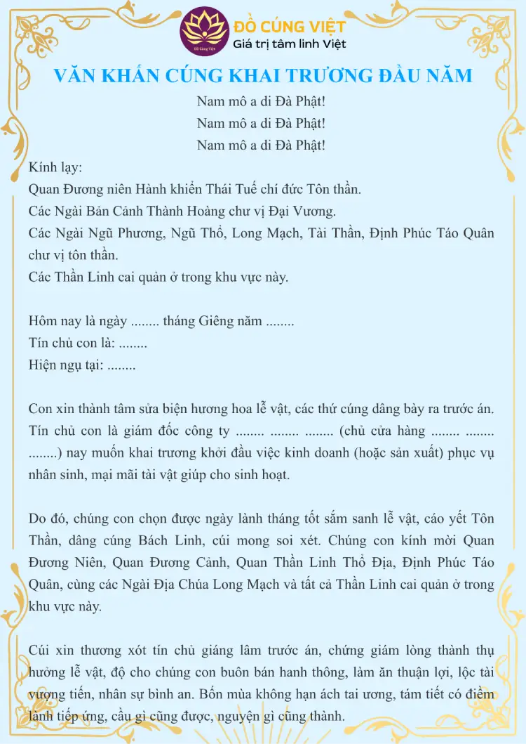 văn khấn cúng đầu năm - Hình 5