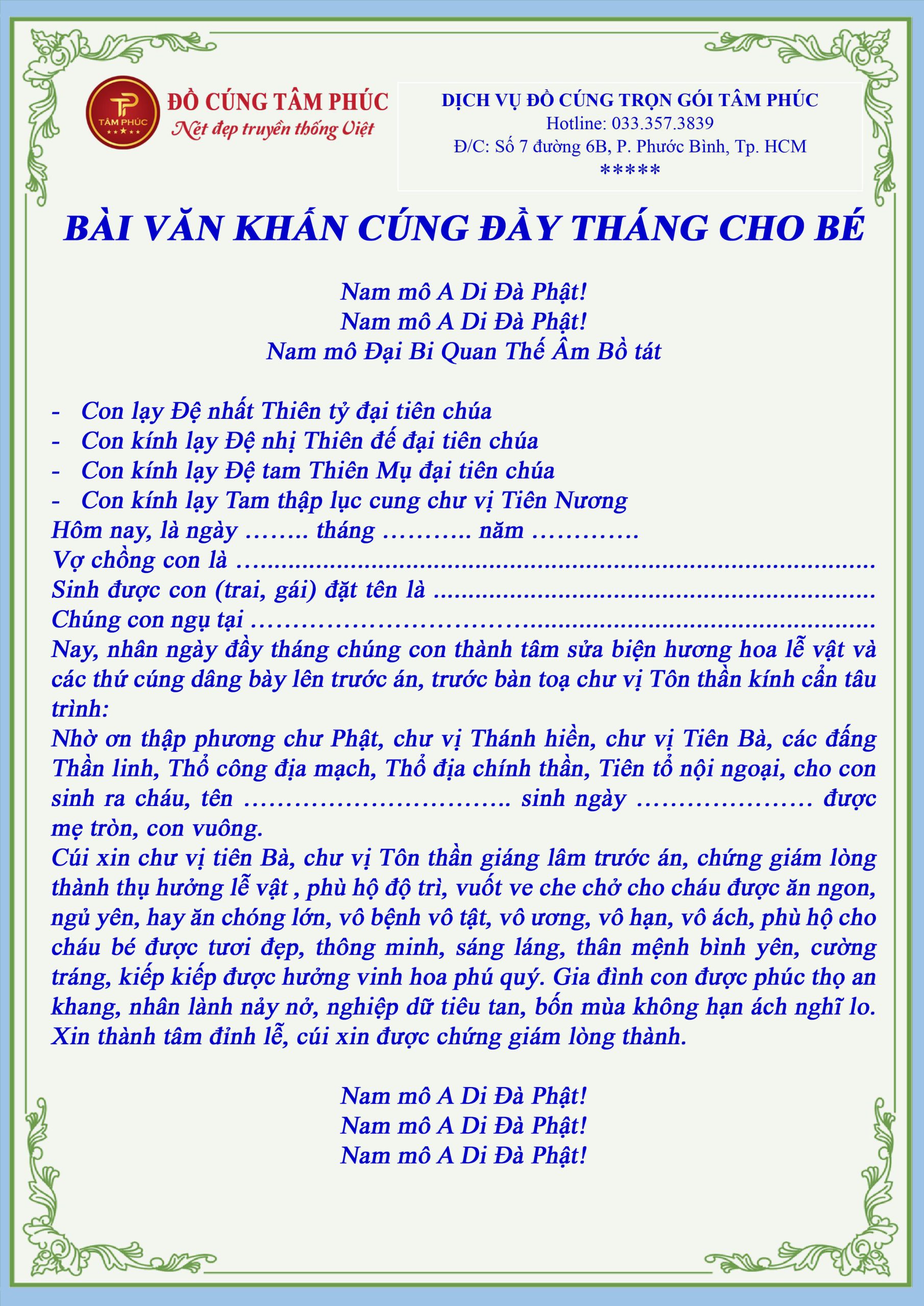 văn khấn cúng đầy tháng - Hình 5