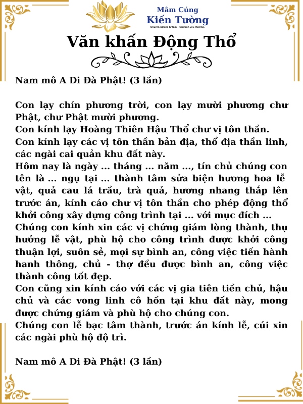văn khấn cúng động thổ - Hình 4