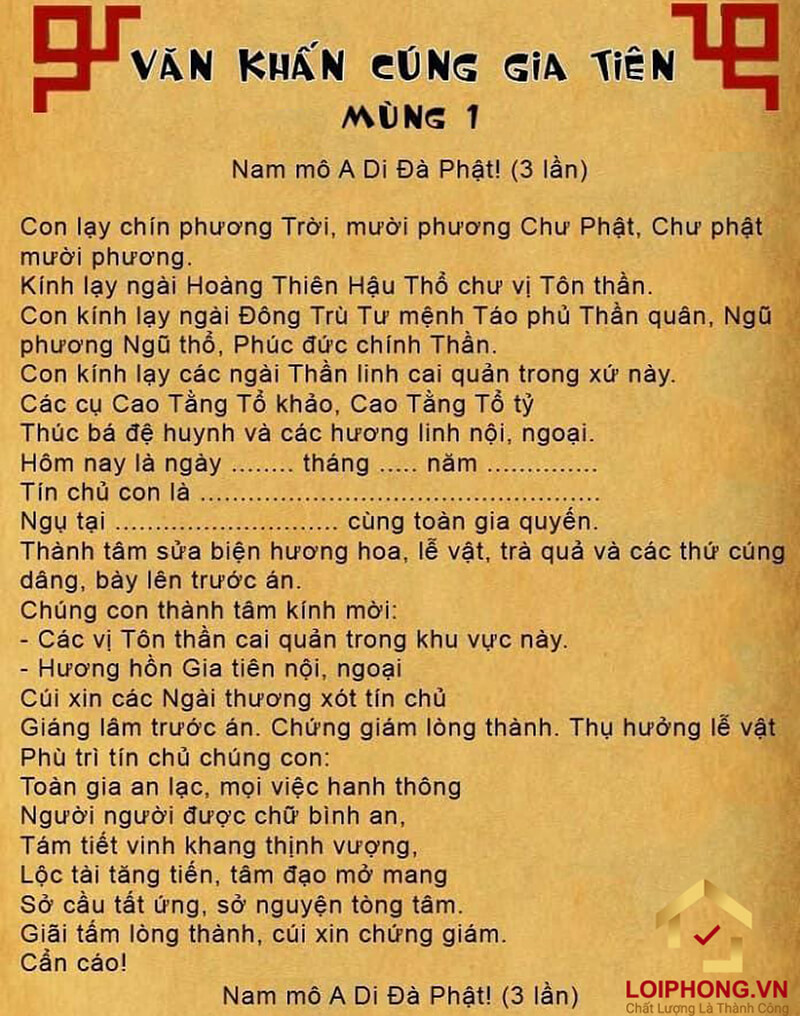 văn khấn cúng mùng 1 - Hình 3