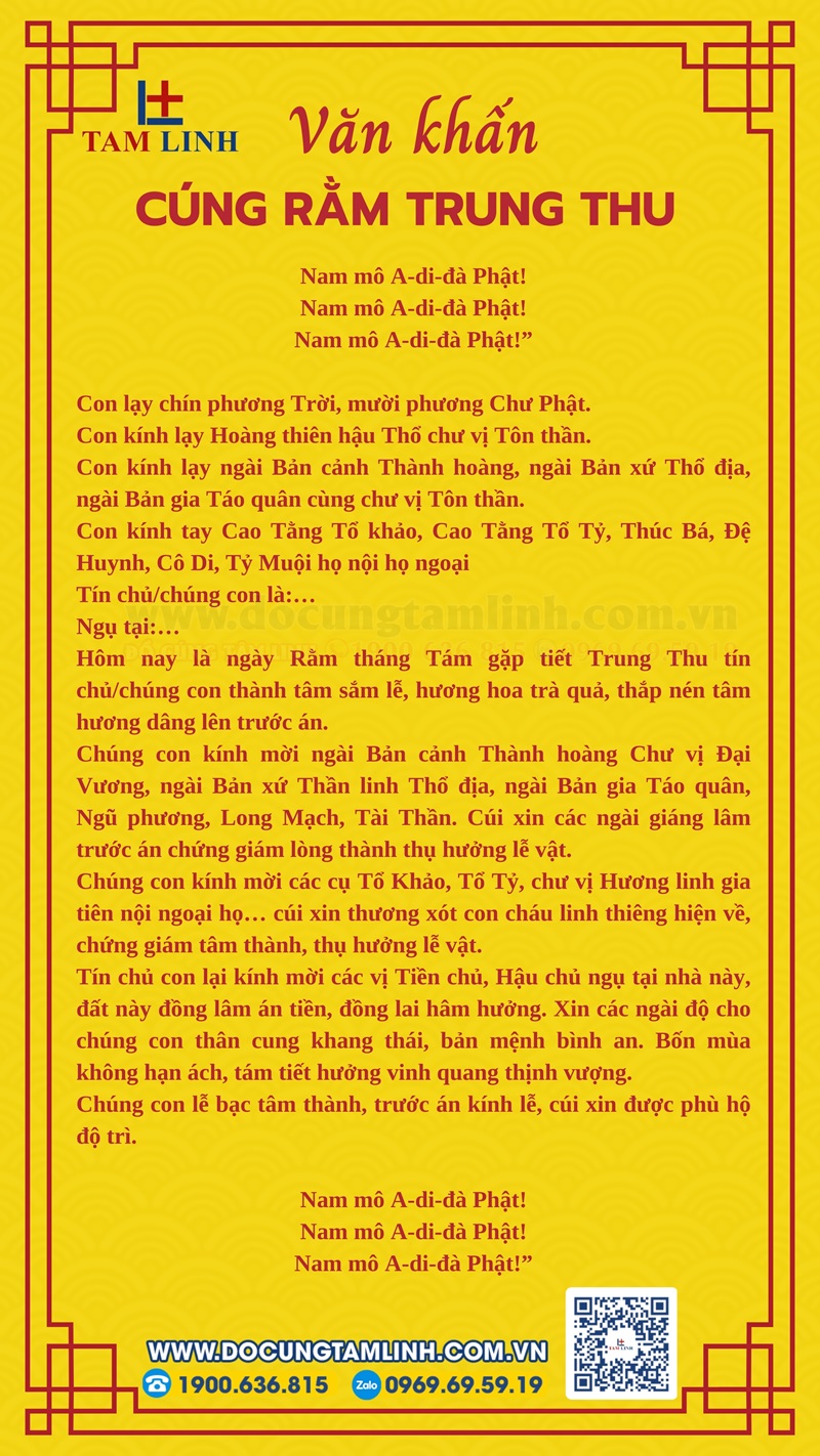 văn khấn cúng rằm trung thu