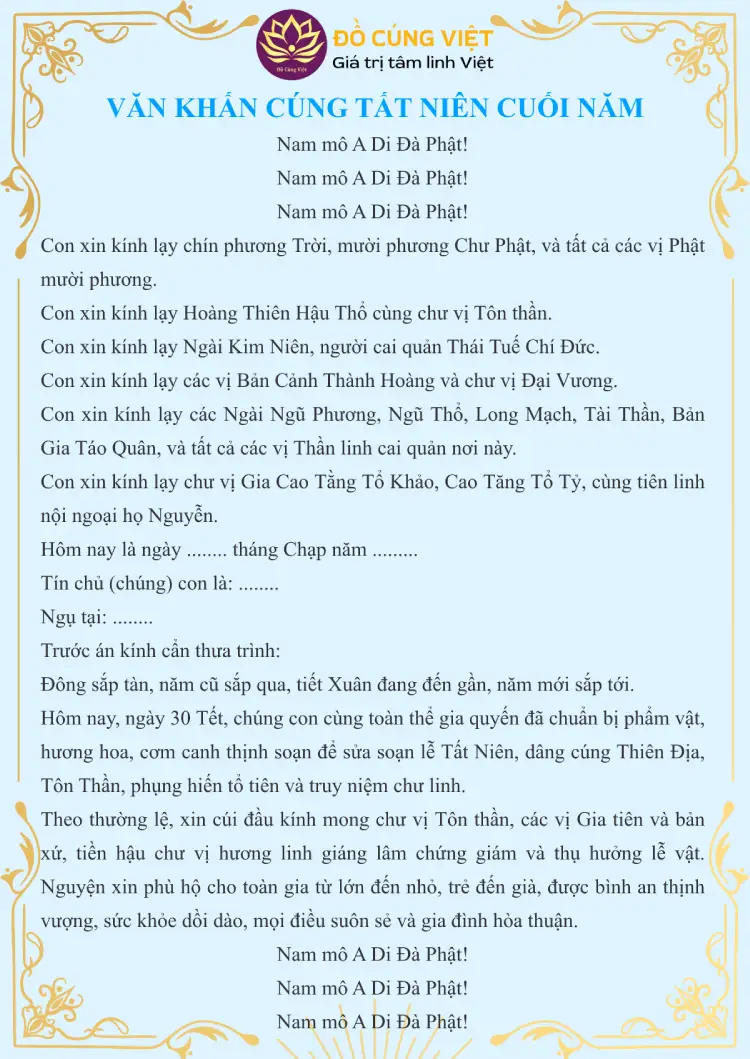 văn khấn cúng tất niên cuối năm - Hình 3
