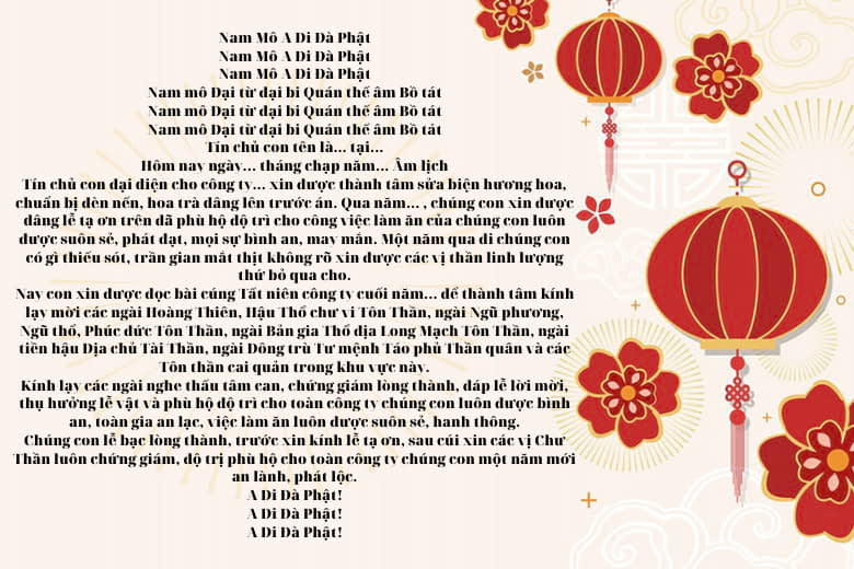 văn khấn cúng tất niên cuối năm