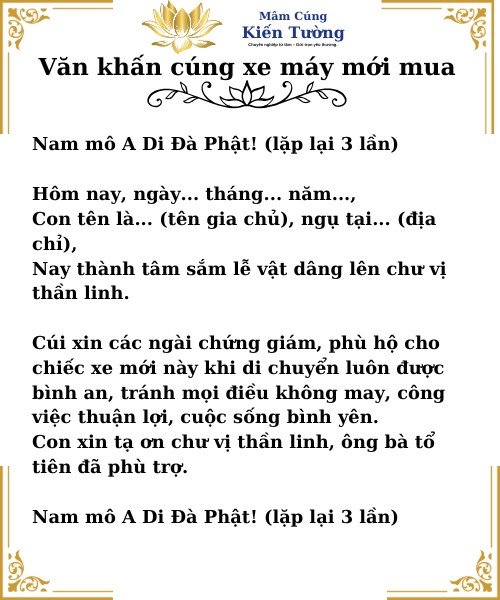 văn khấn cúng xe mới - Hình 5