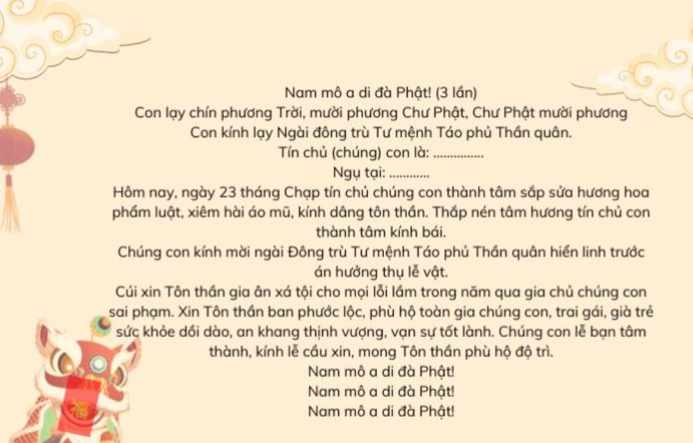 văn khấn lễ cúng ông công ông táo