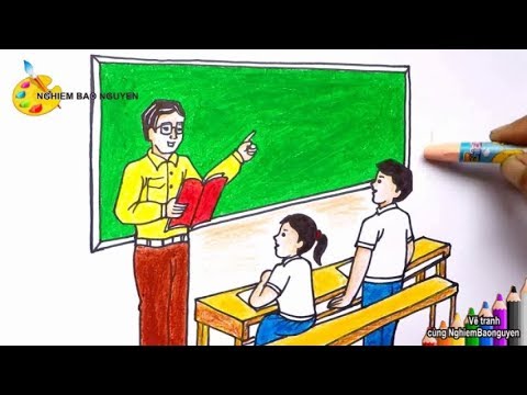 vẽ thầy giáo đang giảng bài - Hình 4