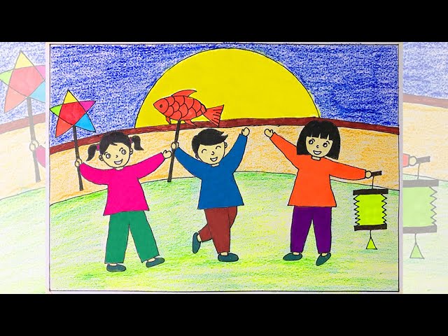 vẽ tranh đề tài trung thu - Hình 2