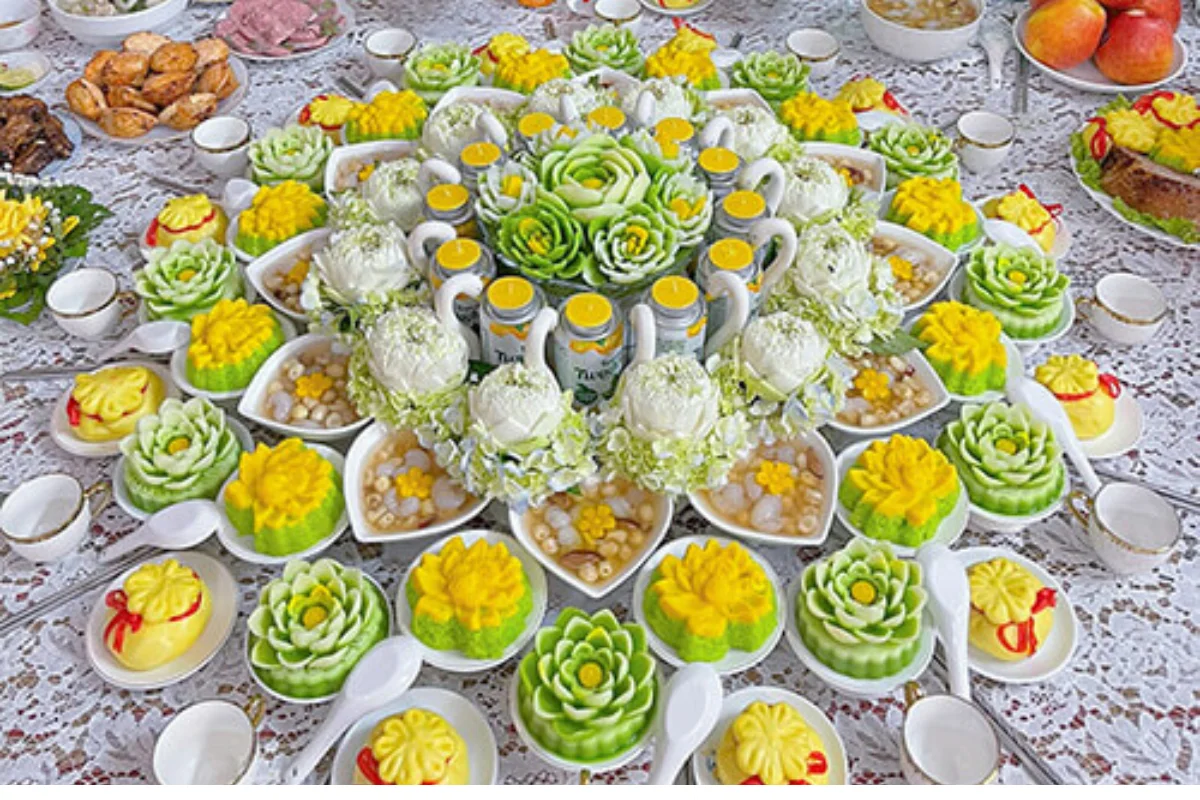xôi chè cúng đầy tháng bé trai - Hình 3