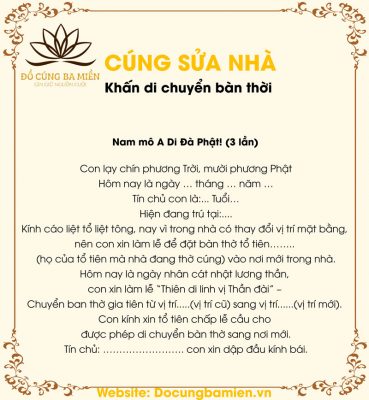 bài cúng động thổ sửa nhà