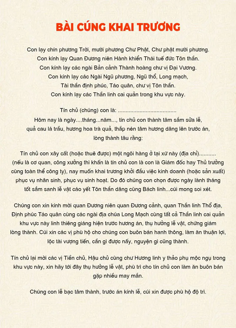 bài cúng khai trương cửa hàng mới - Hình 5
