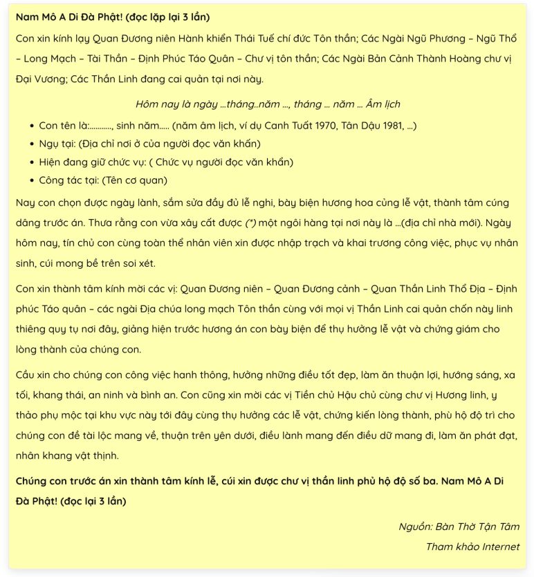 bài cúng thổ công về nhà mới - Hình 1
