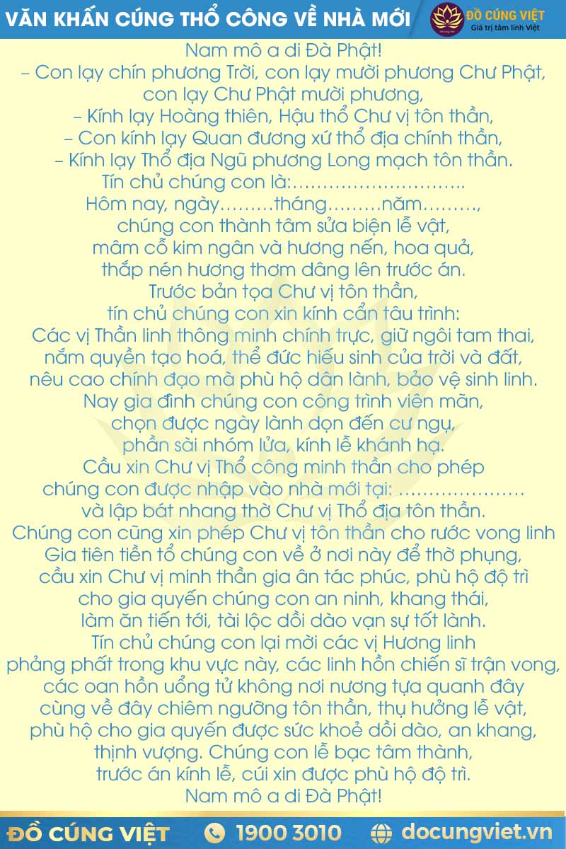 bài cúng thổ công về nhà mới - Hình 2