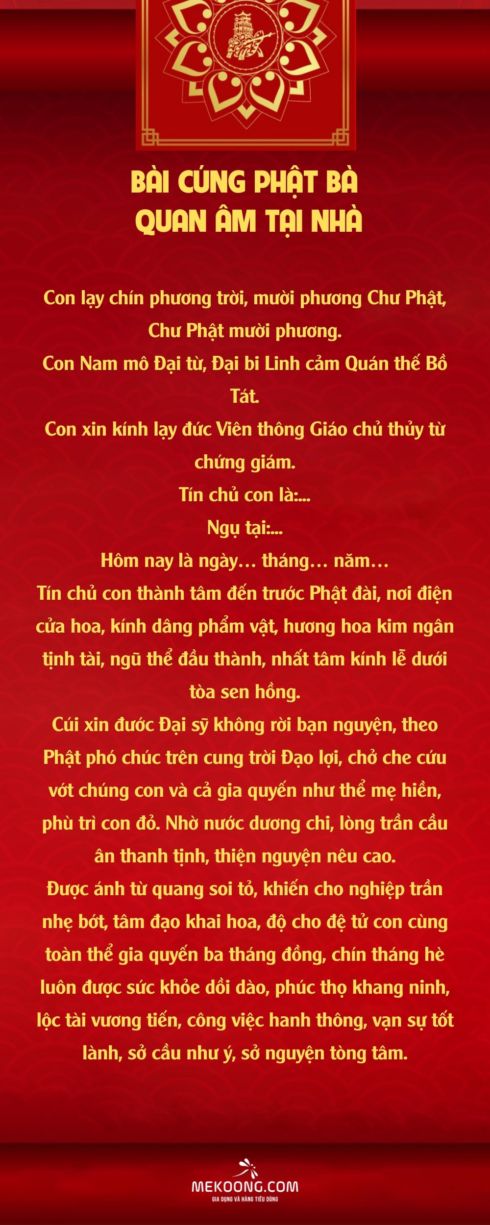 bài cúng trước bàn thờ phật