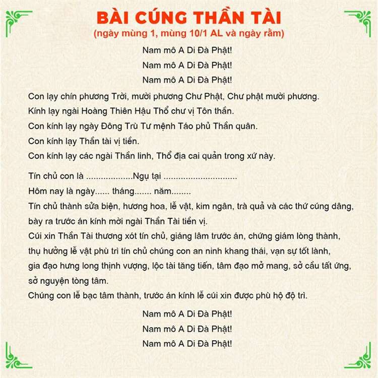 bài khấn cúng thần tài - Hình 2