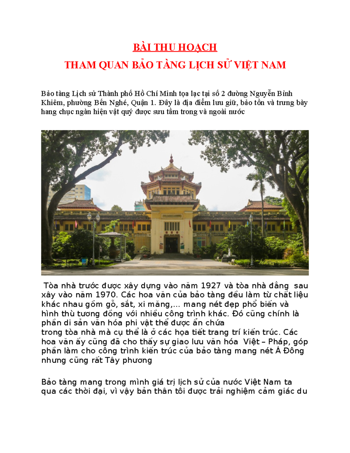 bài thu hoạch bảo tàng lịch sử quốc gia - Hình 4