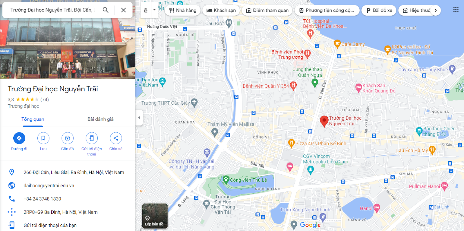 bản đồ trường đại học ở hà nội - Hình 2